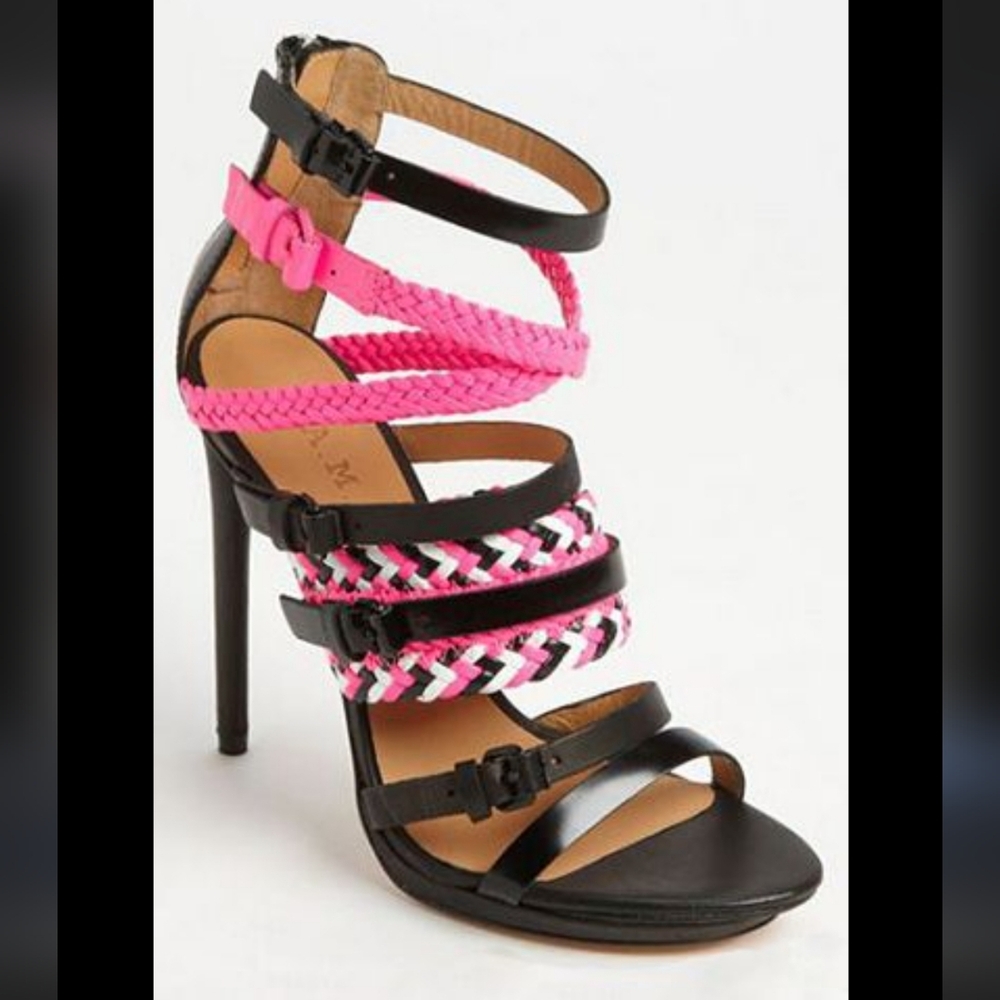 L.A.M.B. - Jessie Stiletto Heels in Black Pink - Size 7